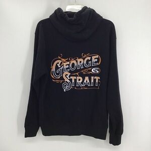 George Straight GS Zip-Up Hoodie Sweatshirt  Concert Casual Black Size Medium